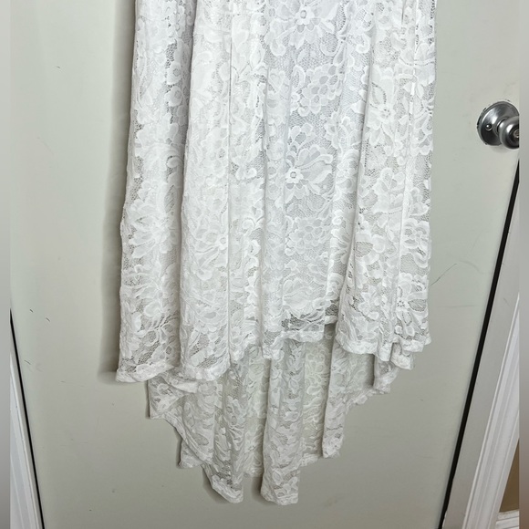 MUADRESS Women's Elegant Floral Lace Sleeveless Crew Neck Hi-Lo Cocktail Dress - Picture 8 of 14